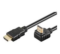 Premium Cord Câble HDMI Haute Vitesse 4K + Ethernet 3 m, Compatible avec vidéo 4K 2160p, Full HD 1080p, Deep Color, 3D, Arc, 3 x Blindage, 10,2 Gbps, connecteurs plaqués Or 90° Noir