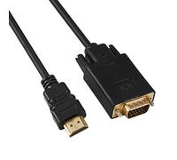 PremiumCord Câble HDMI vers VGA avec convertisseur, résolution Full HD 1080p 60 Hz, connecteurs plaqués Or, Couleur : Noir, Longueur du câble : 2 m
