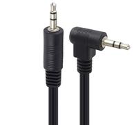PremiumCord Câble Jack 0,5 m, Fiche Jack 3,5 mm, Mâle vers Mâle 90°, Câble de Connexion Audio Casque Aux, Pour Tv Téléphones Portables Mp3 Hifi, Blindé, Couleur Noir