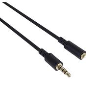 PremiumCord Câble Jack 3,5 mm 4 Broches, Pour Transmission Audio Et Voix, Permet L'Utilisation d'Un Microphone, Câble d'Extension Audio Casque Aux, M/F, Longueur 2 m