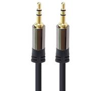 PremiumCord Câble StereoJack 3,5 mm, Fiche, Mâle vers Mâle, Câble de Connexion Audio AUX Headset, Blindé, Connecteur Métallique, M/M, Longueur 1,5 m