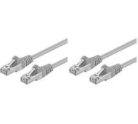 PremiumCord Câble Patch, CAT5e, 1Gbit/s, S/FTP, PIMF, Ethernet, LAN, Rapide, Flexible et Durable, RJ45, AWG 26/7, Câble en Cuivre 100% CU, Gris, 0,3m (Lot de 2)