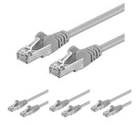 PremiumCord Câble Patch, CAT6, 1Gbit/s, FTP, Ethernet, LAN, Rapide, Flexible et Durable, RJ45, AWG 26/7, Câble en Cuivre 100% CU, Gris, 0,5m (Lot de 4)