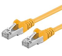 PremiumCord Câble Patch, CAT6a, 10Gbit/s, S/FTP, PIMF, Ethernet, LAN, Rapide, Flexible et Durable, RJ45, AWG 26/7, Câble en Cuivre 100% CU, Jaune, 0,5m
