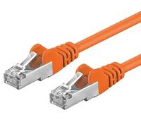 PremiumCord Câble Patch, CAT6a, 10Gbit/s, S/FTP, PIMF, Ethernet, LAN, Rapide, Flexible et Durable, RJ45, AWG 26/7, Câble en Cuivre 100% CU, Orange, 1,5m