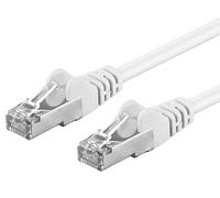 PremiumCord Câble Patch, CAT6a, 10Gbit/s, S/FTP, PIMF, Ethernet, LAN, Rapide, Flexible et Durable, RJ45, AWG 26/7, Câble en Cuivre 100% CU, Blanc, 0,5m