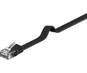PremiumCord Câble Patch Plat, CAT6, UTP, Ethernet, LAN, Rapide, Flexible et Durable, RJ45, 1Gbit/s, AWG 30/7, Câble en Cuivre 100% CU, Noir, 20m