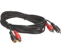PremiumCord Câble RCA kjackcmf2-10 - 10 m - 2 fiches RCA mâles vers 2 Prises RCA Femelles - pour TV, téléphone Portable, MP3, HiFi - Couleur : Noir