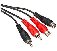 PremiumCord Câble RCA 2m, 2X Fiche RCA RCA vers 2X Prise RCA RCA, Câble d'Extension Audio, Audio Stéréo, pour TV, Téléphones Portables, Mp3, HiFi, Couleur Noir
