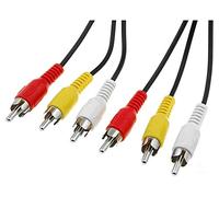 PremiumCord Câble RCA 3 m 3 x RCA mâle vers 3 x RCA mâles RCA mâles Audio vidéo Câble stéréo pour TV, téléphone Portable, MP3, HiFi Noir