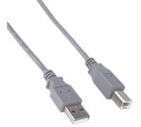 PremiumCord Câble USB 2.0 Haute Vitesse M/M 2 m, A Mâle vers B Mâle, Câble de Connexion USB Pour Scanners Etc., Double Blindage, AWG28, Couleur Gris, Longueur 2 m