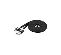 PremiumCord Câble de Connexion USB A vers Micro USB, Câble Plat en PVC, USB A Mâle vers Micro B Mâle, Câble de Données High Speed USB 2.0, 2x Blindé, AWG28, Couleur Noir, Longueur 2 m
