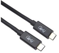 PremiumCord Câble USB4™ de type C, Thunderbolt 3, 8K @ 60Hz, câble de données UltraSpeed jusqu'à 40 Gbit/s, fiche de type C, charge rapide jusqu'à 5 A, couleur noir, longueur 0,8 m