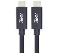 PremiumCord Câble USB4™ Type C, Thunderbolt 3, 8K@60Hz, Câble de Données Ultraspeed Jusqu'à 40 Gbit/s, Connecteur Type C, Charge Rapide Jusqu'à 5A, Couleur Noir, Longueur 0,5 m