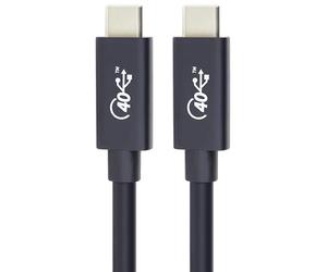 PremiumCord Câble USB4™ Type C, Thunderbolt 3, 8K@60Hz, Câble de Données Ultraspeed Jusqu'à 40 Gbit/s, Connecteur Type C, Charge Rapide Jusqu'à 5A, Couleur Noir, Longueur 0,5 m