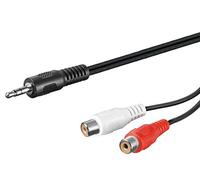 PremiumCord Câble Y Jack vers RCA 2m, Fiche Jack 3,5mm vers 2x Prise RCA, Audio Stéréo, Pour Appareil Photo Numérique, Tv, Téléphones Portables, Mp3, Hifi, Couleur Noir