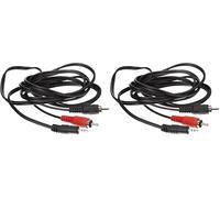 PremiumCord Câble Y Jack vers RCA 2m, Jack 2,5mm vers 2X RCA, Mâle vers Mâle, Audio Stéréo, pour Appareil Photo Numérique, TV, Téléphones Portables, MP3, HiFi, Couleur Noir (Lot de 2)