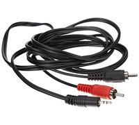 PremiumCord Câble Y Jack vers RCA 2m, Jack 2,5mm vers 2X RCA RCA, Mâle vers Mâle, Jack vers RCA, Audio Stéréo, pour Appareil Photo Numérique, TV, Téléphones Portables, Mp3, HiFi, Couleur Noir