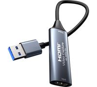 PremiumCord Capture/Grabber HDMI pour Enregistrer de la Vidéo/Audio sur Ordinateur avec USB, Résolution UHD 4K 2160p 30 Hz, Full HD 1080p 60 Hz, USB 3.0 Type A, Plug and Play, Gris Sidéral