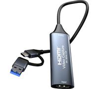 PremiumCord Capture/Grabber HDMI pour Enregistrer Vidéo/Audio sur Ordinateur avec USB, Résolution UHD 4K 2160p 30 Hz, Full HD 1080p 60 Hz, USB 3.2 Type A/Type C, Plug and Play, Gris Sidéral