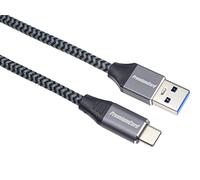 PremiumCord Connexion Câble USB-C sur USB A, Données SuperSpeed Jusqu'à 5 Gbit/s, Charge Rapide Jusqu'à 3A, USB 3.2 Génération 1, Tresse de Câble Textile, Couleur Noire, Longueur 2 m