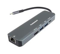 PremiumCord Dock USB-C avec HDMI 4K, 2X USB 3.2, RJ45 10/100/1000Mbps et PD 100W, Résolution UHD 4K 2160p 30Hz, Full HD 1080p, 3.2 Type C, Plug and Play, Boîtier en Aluminium, Longueur 20 cm