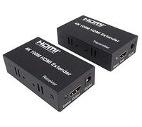 PremiumCord Extendeur HDMI 4K sur 100 m Via Un câble Cat5e/Cat6, boîtier en métal, statut LED, Compatible avec vidéo 4K UHD, Full HD 1080p 60Hz, HDCP, Noir