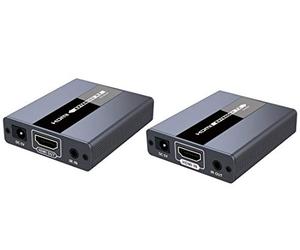 PremiumCord Extendeur HDMI jusqu'à 120 m Via câble Patch Cat5/Cat6, câble LAN, boîtier en métal, Compatible avec Full HD 1080p, 3D, Dolby-True HD, Non compressé et sans Latence