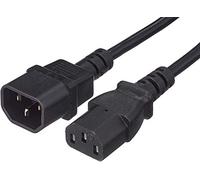 PremiumCord Extension d'alimentation pour PC 230V 3m, Rallonge IEC 320, Prise à Fiche, IEC 320 C13 pour C14, Câble d'alimentation, Couleur Noire