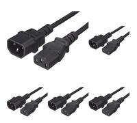PremiumCord Extension d'alimentation pour PC 230V 3m, Rallonge IEC 320, Prise à Fiche, IEC 320 C13 pour C14, Câble d'alimentation, Couleur Noire (Lot de 5)