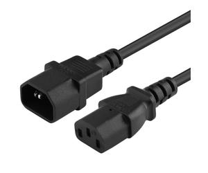 PremiumCord Extension d'alimentation pour PC 230V 5m, Rallonge IEC 320, Prise à Fiche, IEC 320 C13 pour C14, Câble d'alimentation, Couleur Noire