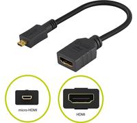 PremiumCord Flexi Adaptateur HDMI type A femelle - micro HDMI type D mâle pour une connexion flexible