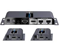 PremiumCord HDMI 1-2 Splitter + Extender via CAT6/6A/7, Full HD 1080p à 40m, Boîtier en Métal, 2 Récepteurs avec Alimentation, Dolby TrueHD, 3D, EDID, CEC, HDCP