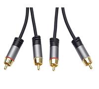 PremiumCord HQ Câble Cinch, 2x Fiche CINCH vers 2x Fiche CINCH, Câble de Connexion Audio Vidéo, Pour TV Téléphones Portables MP3 HiFi, Blindé, Connecteur Métal, M/M, Longueur 5 m
