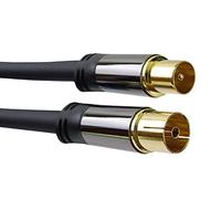 PremiumCord HQ Câble de Connexion Antenne TV, M/F, 75 Ohms (135 dB), 4x Blindé, Connecteurs Métalliques, Longueur 3 m