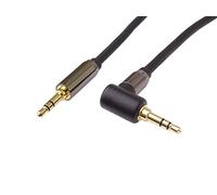 PremiumCord HQ Câble Jack 3,5 mm, Prise de Cric 3,5 mm, Connecteur StereoJack sur Bouchon 90 °, Câble de Connexion Audio AUX, Blindé, Connecteur Métallique, M/M, Longueur 5 m