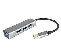 PremiumCord Hub USB 3.0 Superspeed 4 Ports, 5 Gbps, connecteur USB pour 4 Ports USB, Couleur Argent