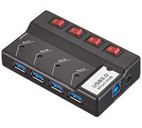 PremiumCord Hub USB 3.0 Superspeed 4 Ports avec Alimentation et commutateur de Port