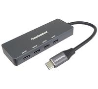 PremiumCord SuperSpeed Hub USB-C vers 4X USB-C, USB 3.2 Gen 1, 5 Gbit/s, Charge 5 V, Mâle vers Femelle, Aluminium, Longueur 15 cm