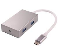 PremiumCord Hub USB-C vers 4 Ports USB 3.0, boîtier en Aluminium, 5 Gbps, Fiche Type C SuperSpeed vers 4 Ports Femelle, Longueur 25 cm