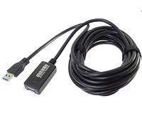 PremiumCord ku3rep5 Rallonge USB 3.0 avec répéteur 5 m, câble de données SuperSpeed jusqu'à 5 Gbit/s, câble de charge, USB 3.0 type A femelle vers mâle, couleur : noir, longueur : 5 m