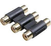 PremiumCord Lot de 3 adaptateurs RCA RCA pour boîtier RCAplastic, F/Noir