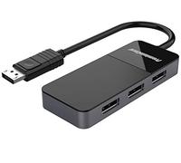 PremiumCord MST Adaptateur DisplayPort 1.4 vers 3 x DisplayPort 1.4 pour écrans jusqu'à 8K @ 60 Hz (3 Fois 4K), Extended + Mirror + Duplicate Modi, Noir