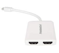 PremiumCord MST Adaptateur Mini DisplayPort 1.2 auf 2X HDMI 2.0, Extension + Mirror + 2 écrans divers, Vidéo 4K @ 30Hz 2160p, Full HD 1080p 60Hz, 3D, Blanc
