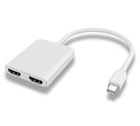 PremiumCord MST Adaptateur Mini DisplayPort 1.2 vers 2X HDMI 2.0, Extension + Miroir + 2 Écrans Divers, Vidéo 4K@30Hz 2160p, Full HD 1080p 60Hz, Blanc
