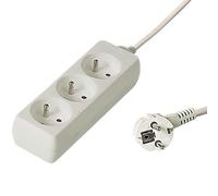 PremiumCord Multiprise 10m, 3 Prises, Rallonge 230V, 3 Prises Françaises Orientables à 45°, Multiprise de Qualité avec Sécurité Enfant, Couleur Blanc