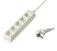 PremiumCord Multiprise 10 m 5 prises orientables 45° Rallonge 230V Sécurité enfant Blanc
