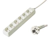 PremiumCord Multiprise 10m, 6 Prises, Rallonge 230V, 6 Prises Françaises Tournées à 45°, Multiprise de Qualité avec Sécurité Enfant, Couleur Blanc