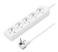 PremiumCord PP5-02 multiprise 2 m 5 sortie(s) CA Blanc - Multiprises (2 m, 5 sortie(s) CA, Type E / F, Blanc, 250 V, 10 A)