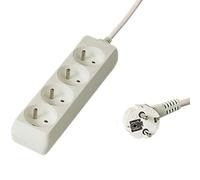 PremiumCord Multiprise 3m, 4 Prises, Rallonge 230V, 4 Prises Françaises Tournées à 45°, Multiprise de Qualité avec Sécurité Enfant, Couleur Blanc